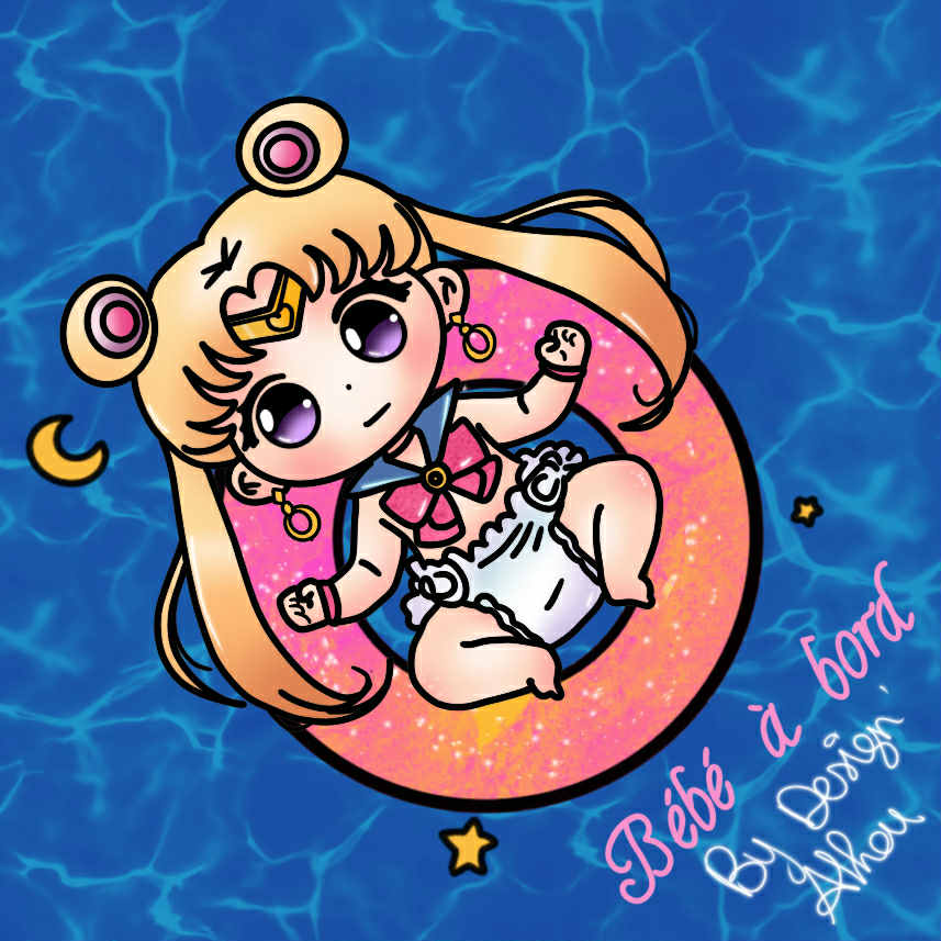 Baby sailor moon piscine « bébé a bord »