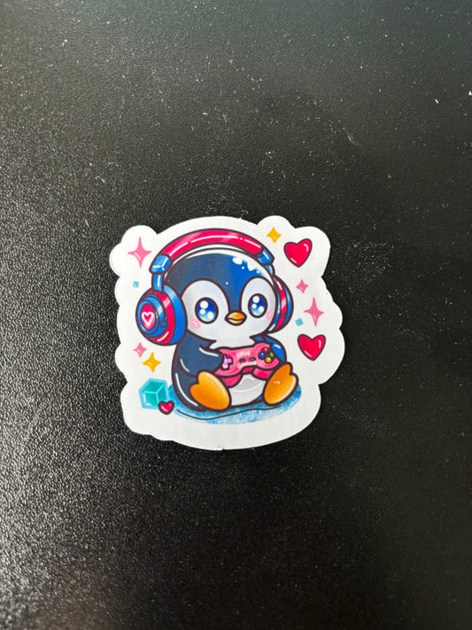 Stickers pingouin gaming
