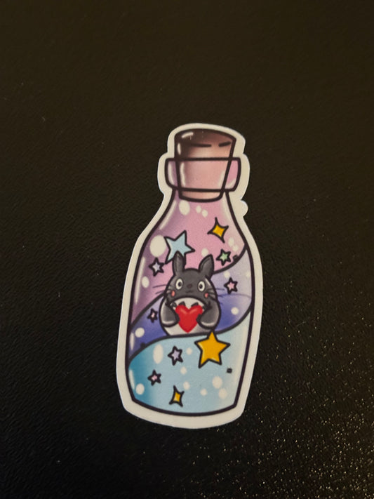 Sticker Bouteille aux pays des rêves Totoro